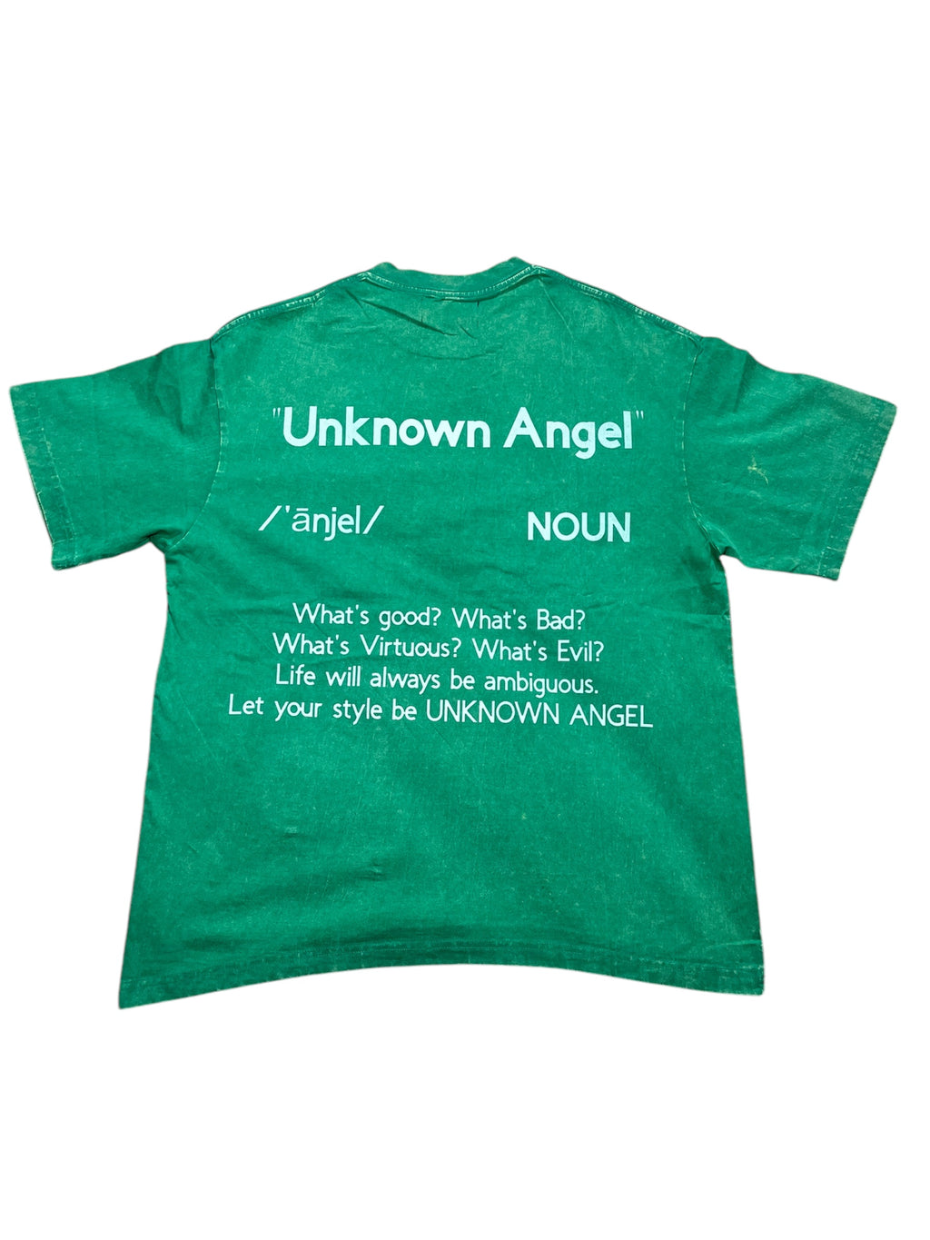 Unknown Angel Green Acid Wash T-Shirt