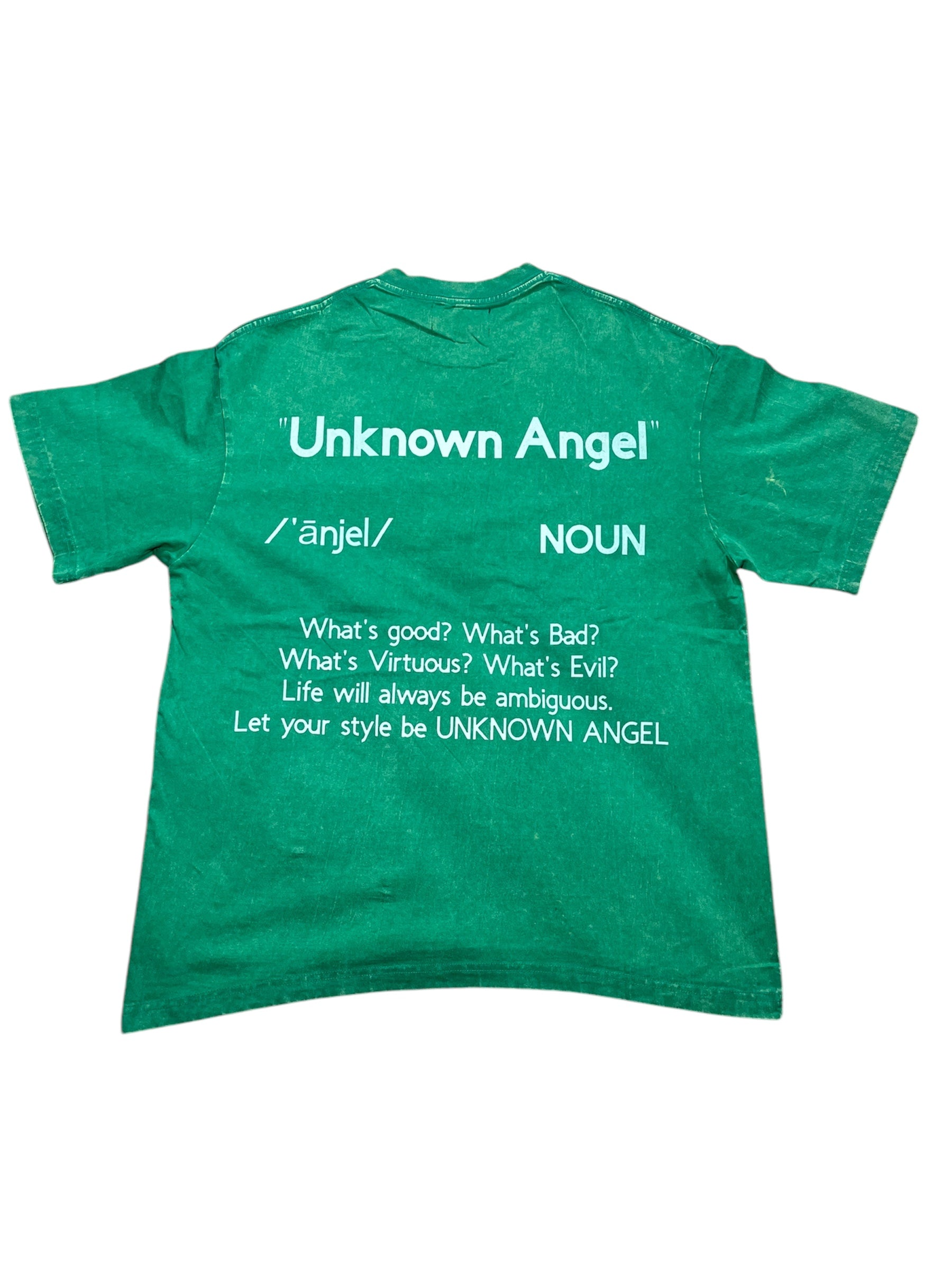 Unknown Angel Green Acid Wash T-Shirt
