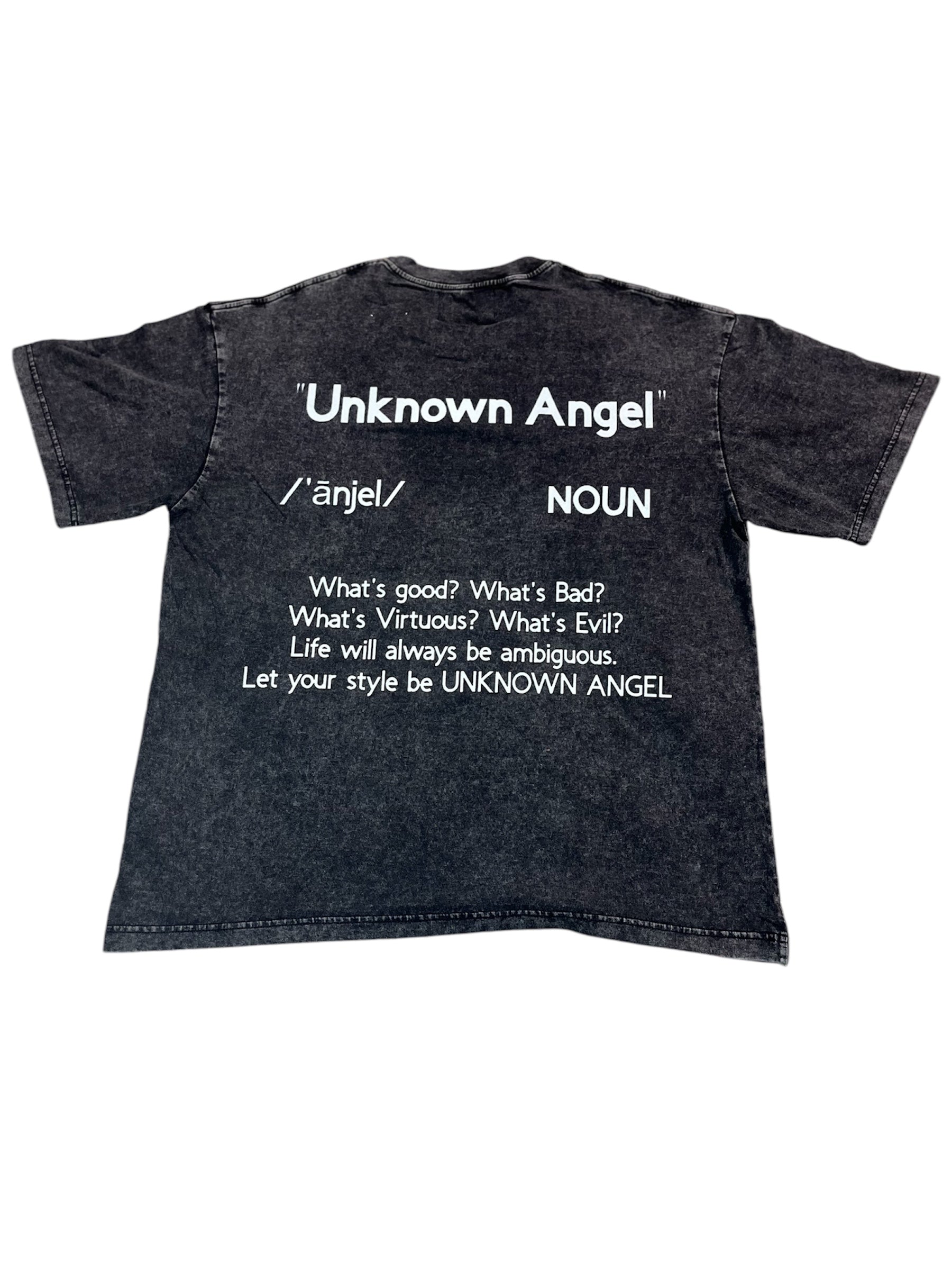 Unknown Angel Black Acid Wash T-Shirt